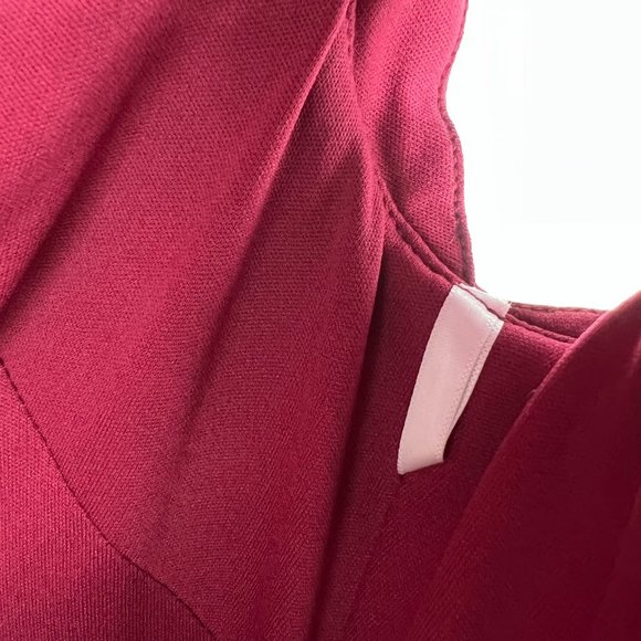 Thread Bridesmaid Size 4 Cap Sleeve Open-Back Trumpet Gown Front Slit Burgundy - Picture 10 of 12